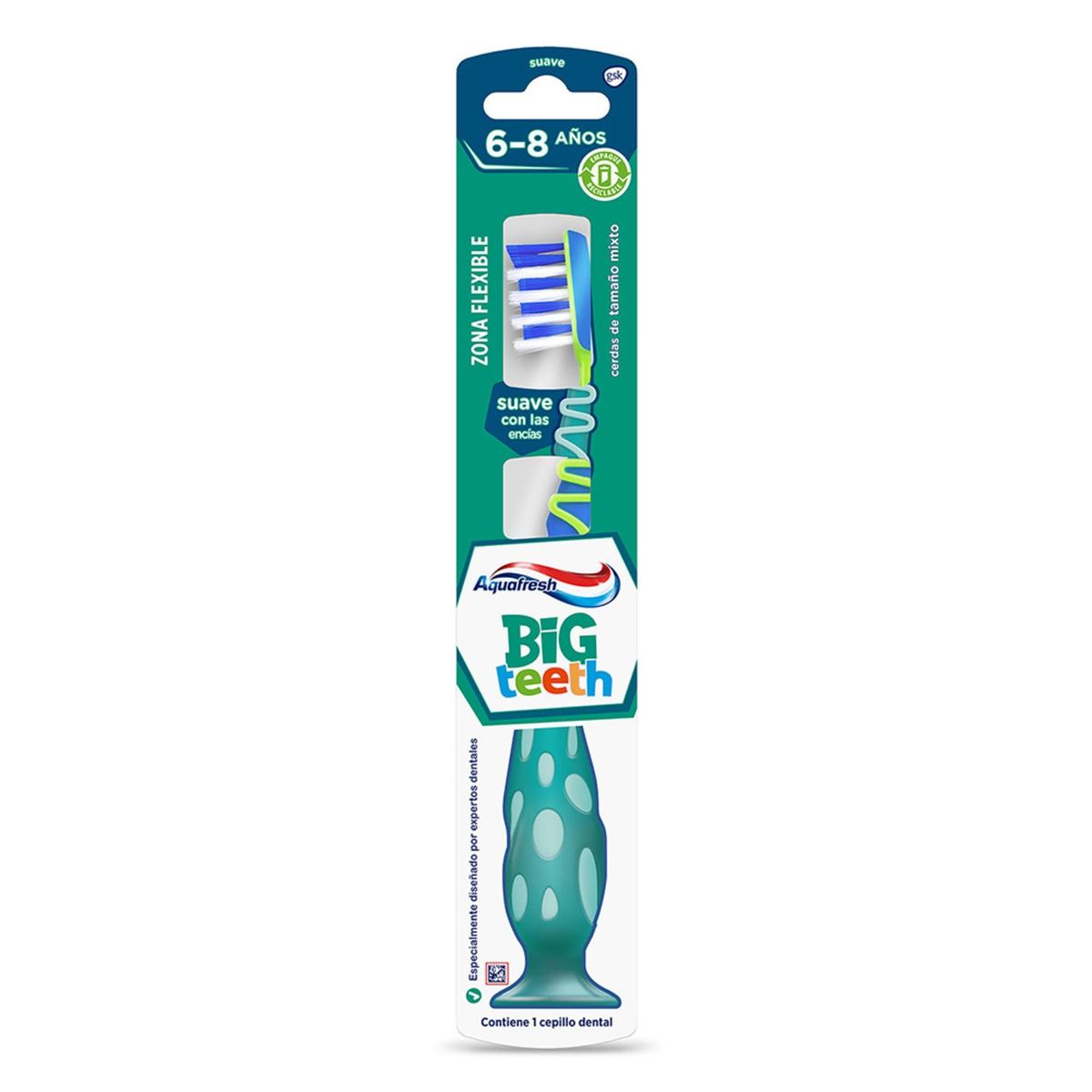 AQUAFRESH - Cepillo Dental Big Teeth Aquafresh Suave (6-8 Años) 1 Un