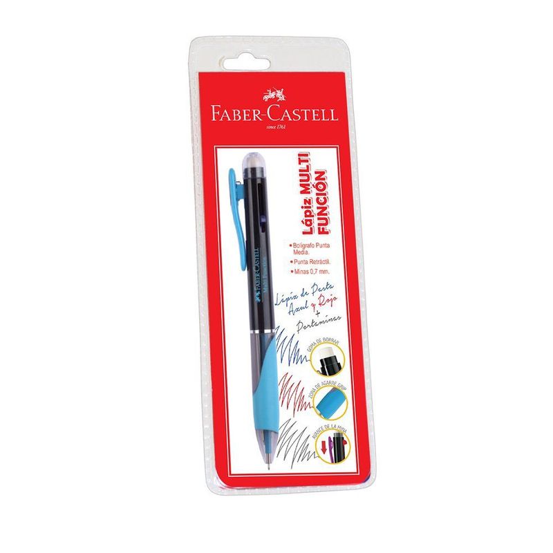 FABER CASTELL - BOLIGRAFO MULTIF. AZUL ROJO Y PORTAMINAS