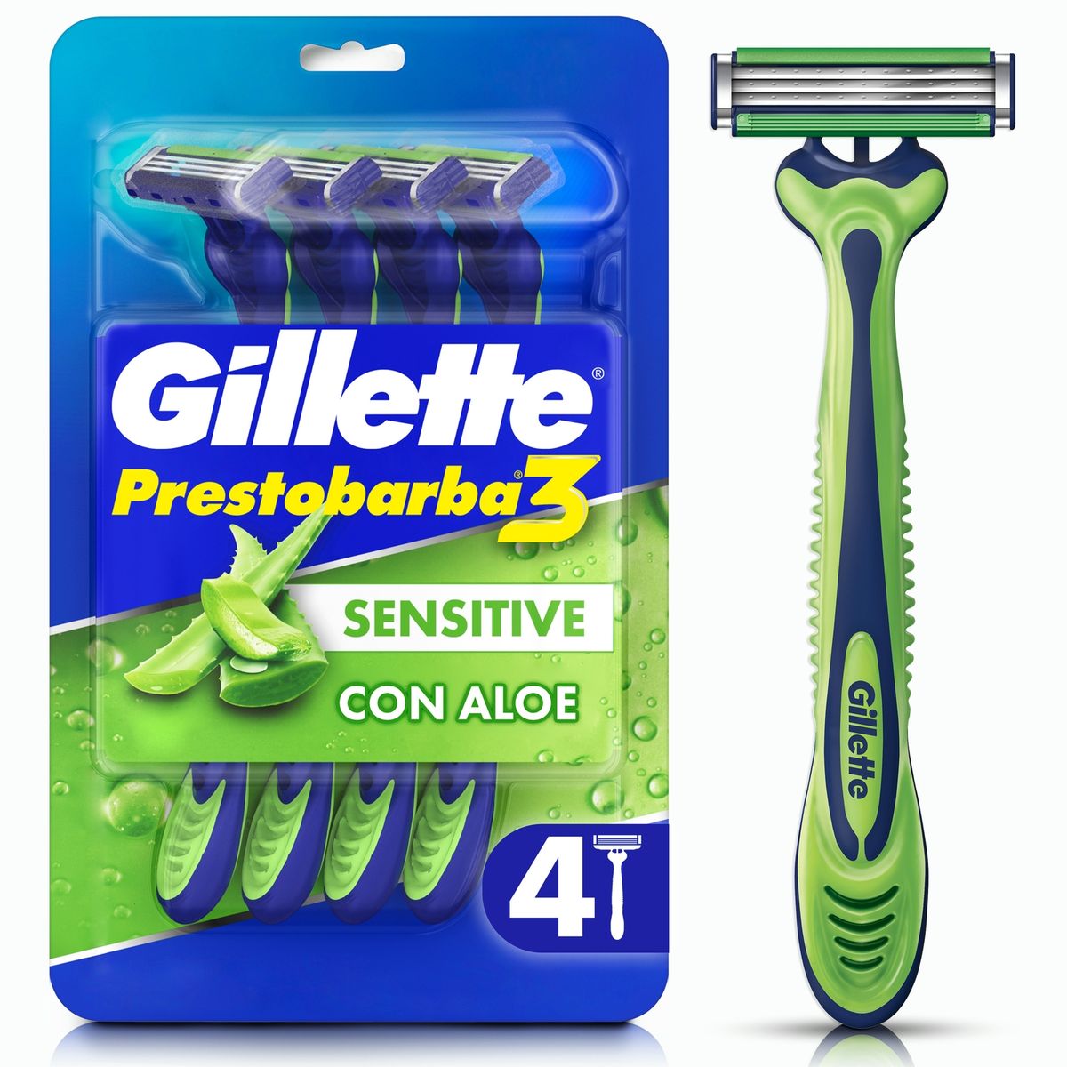 GILLETTE - Máquinas Para Afeitar Prestobarba3 Sensitive Desechables