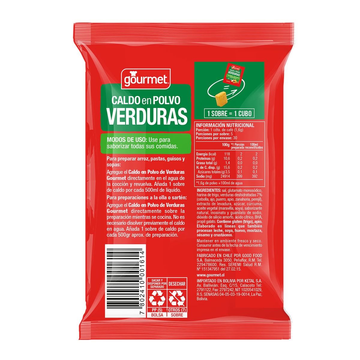 GOURMET - Caldo en Polvo Verduras