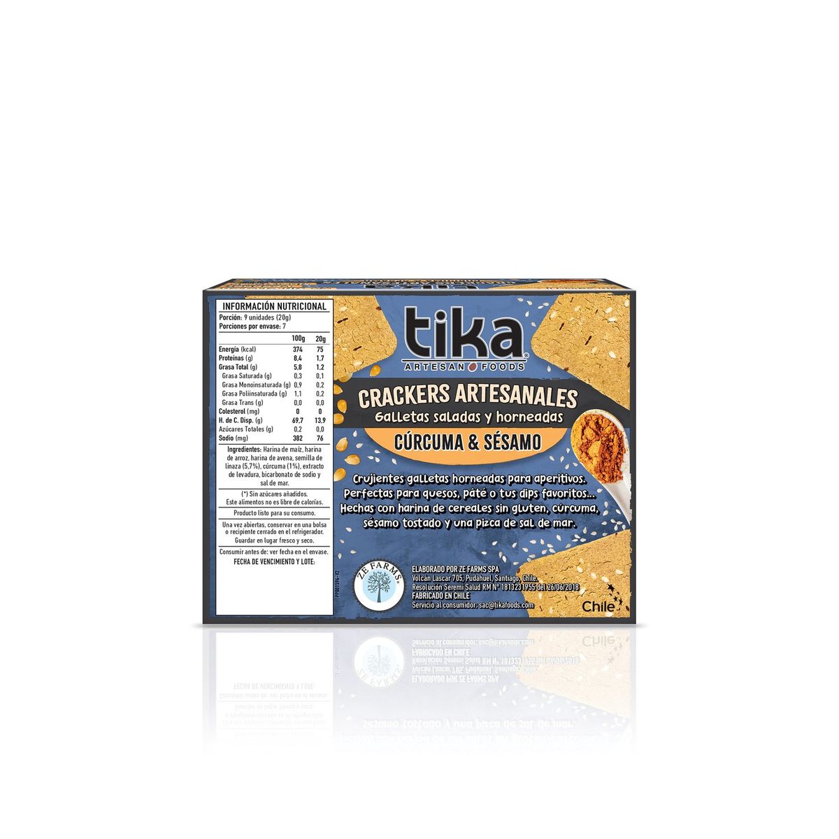 TIKA - Galletas Crackers Cúrcuma