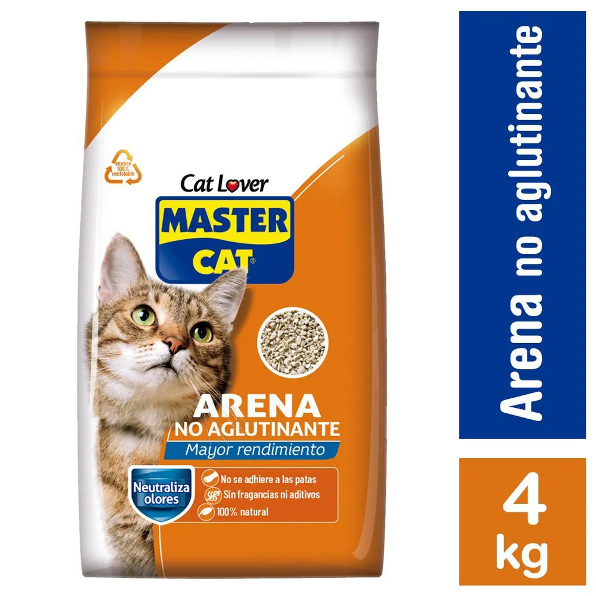 MASTER CAT - Arena para Gato No Aglutinante 4 Kg