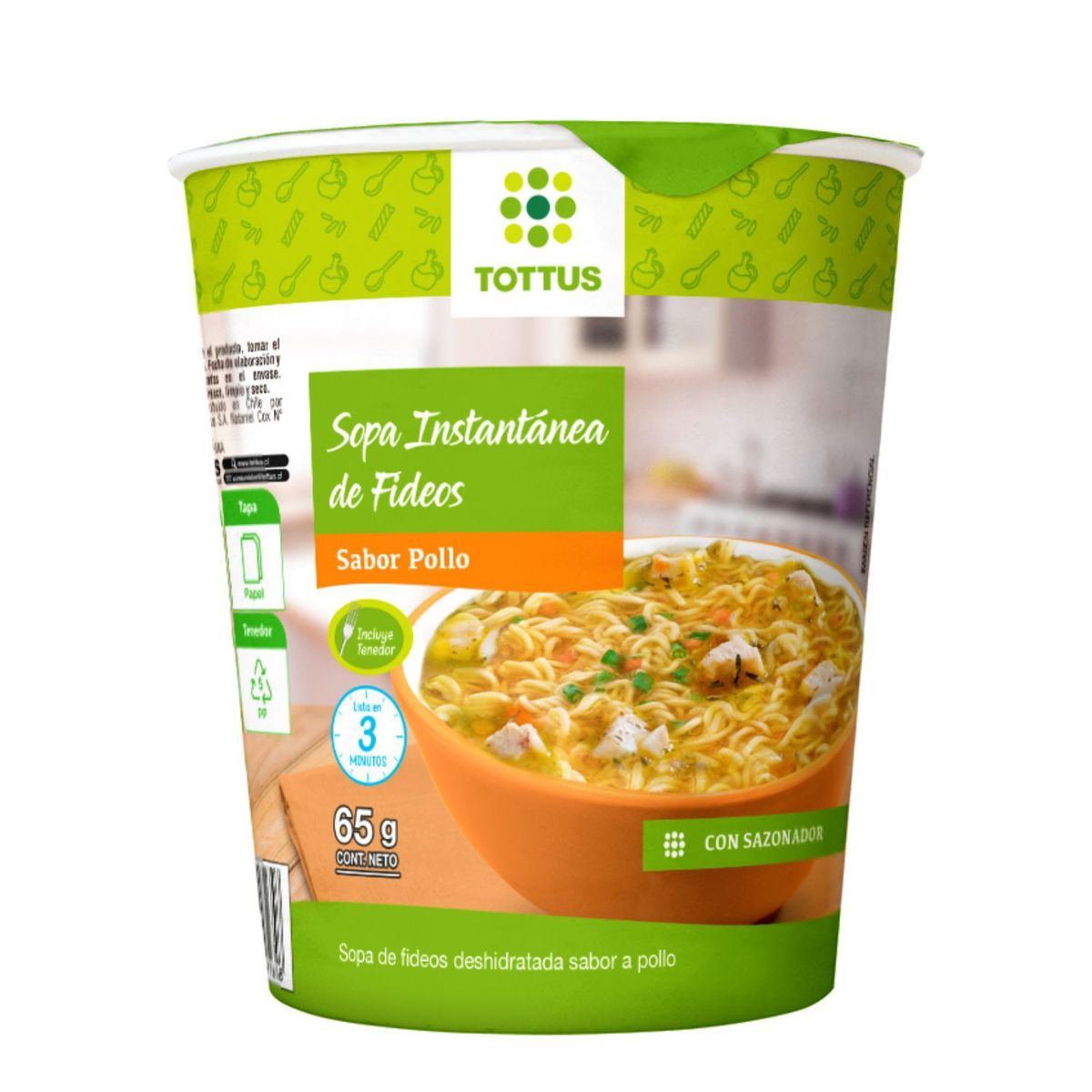 TOTTUS - Pasta Fideo Pollo Instantáneo