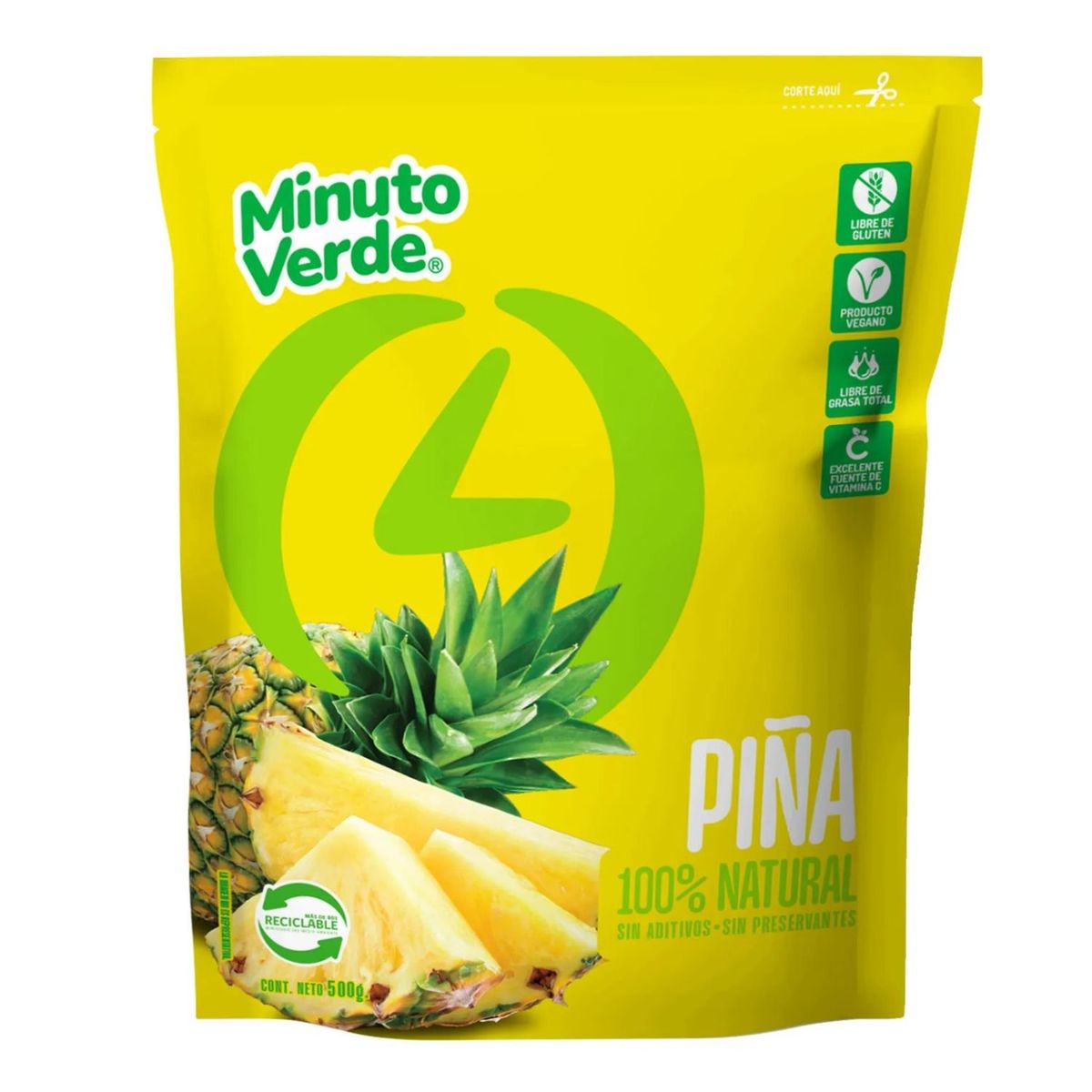 MINUTO VERDE - Piña en Trozos Congelada Minuto Verde 500 g