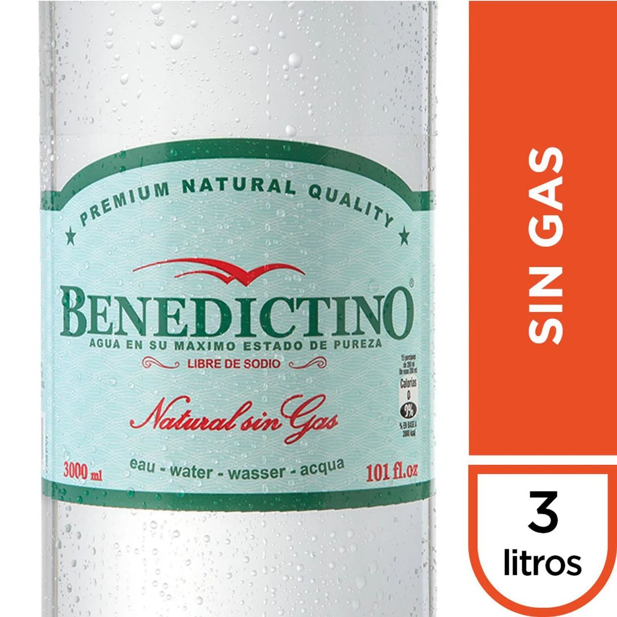 BENEDICTINO - Agua Benedictino sin Gas Desechable