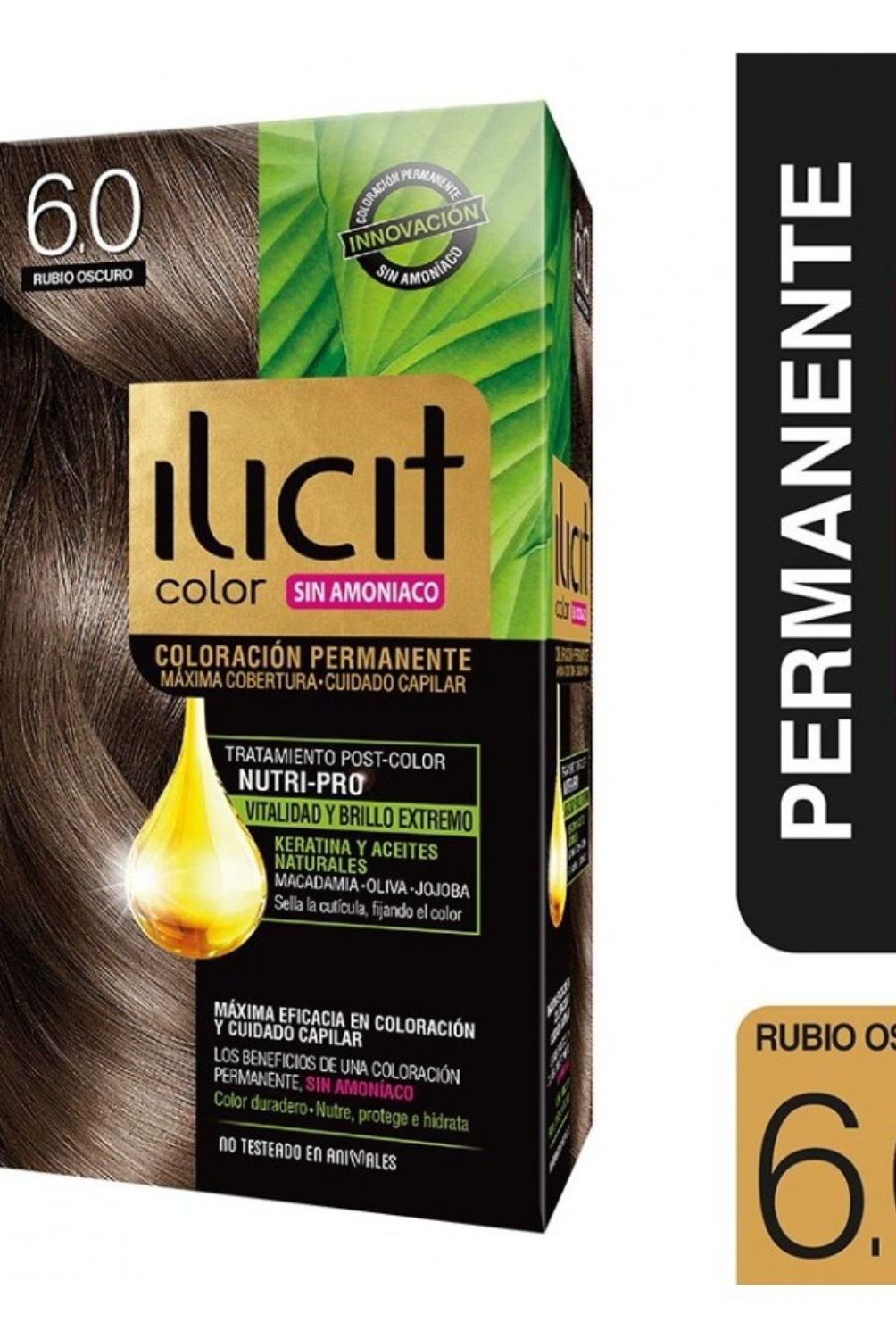 ILICIT - Coloración Permanente Sin Amoniaco 6.0 Rubio Oscuro Ilicit 60 g