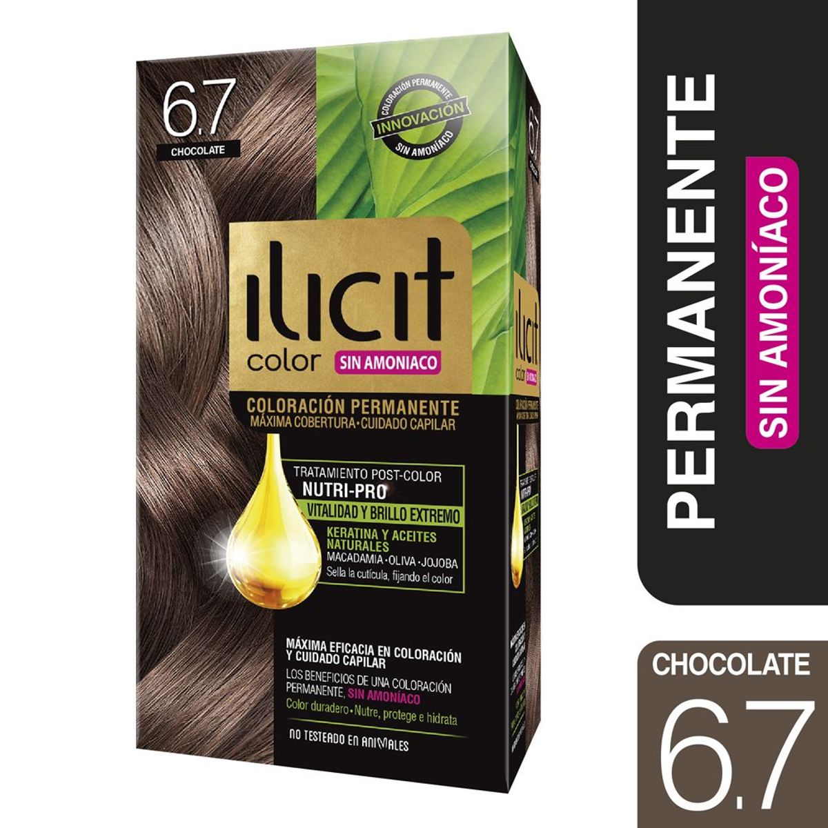 ILICIT - Coloración Permanente Sin Amoníaco 6.7 Chocolate