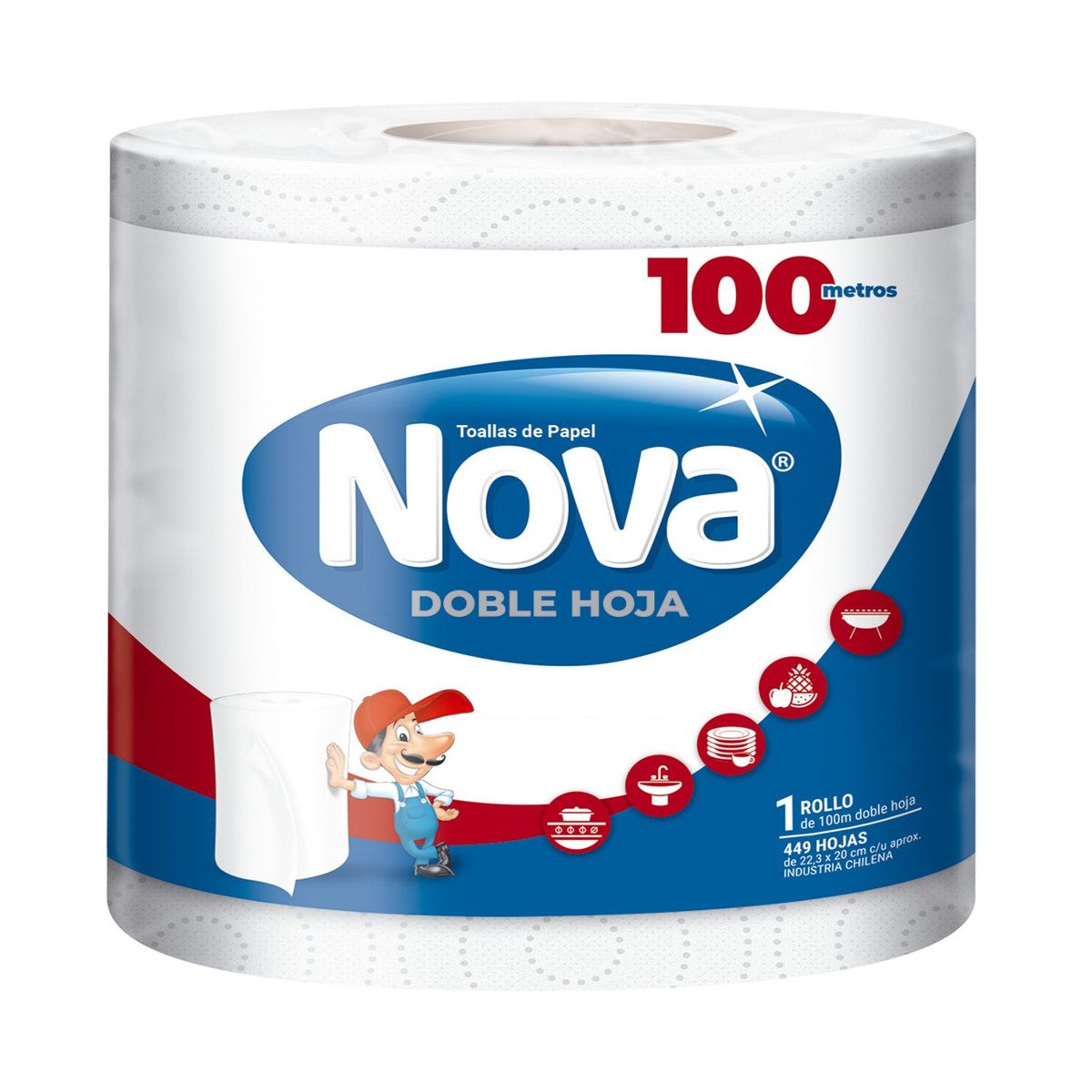 NOVA - Toalla de Papel Nova Doble Hoja 100 mts