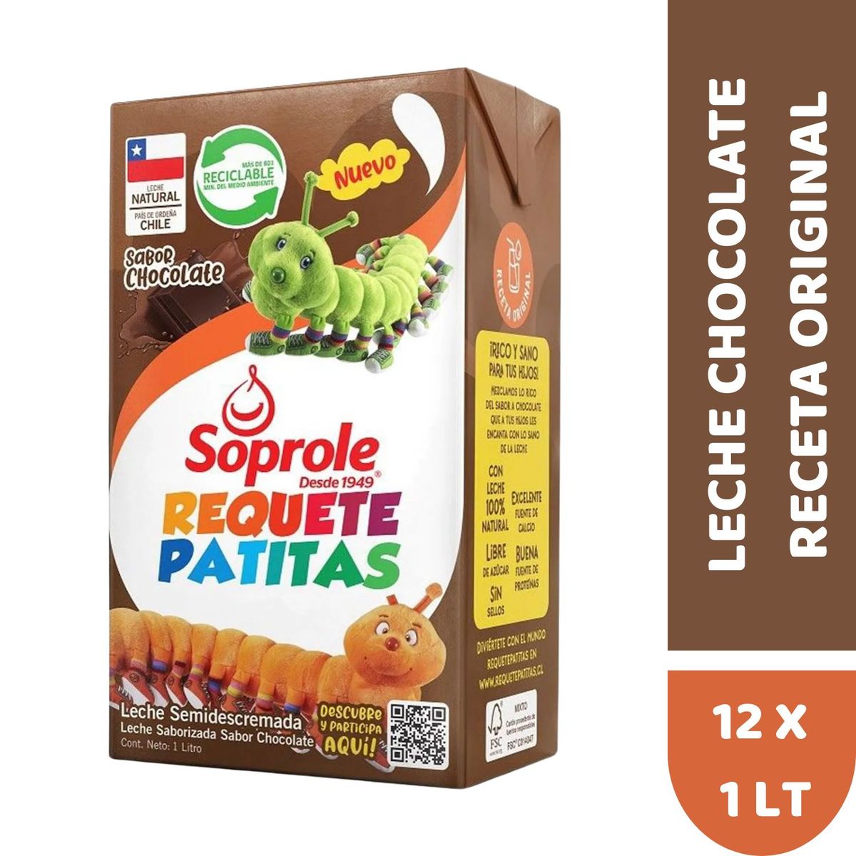 SOPROLE - Pack Leche Semidescremada Sabor Chocolate Receta Original