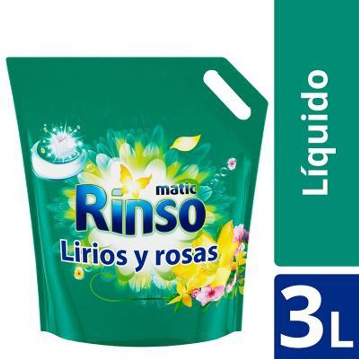 RINSO - Detergente Líquido Lirios Y Rosas Rinso 3 lt