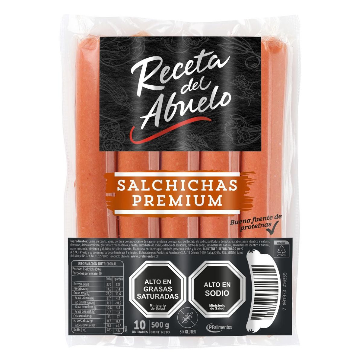 RECETA DEL ABUELO - Salchicha Premium Receta del Abuelo 500 g