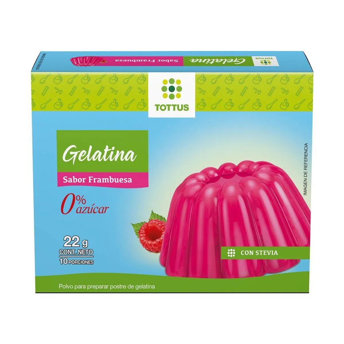 TOTTUS - Gelatina Light Sabor Frambuesa