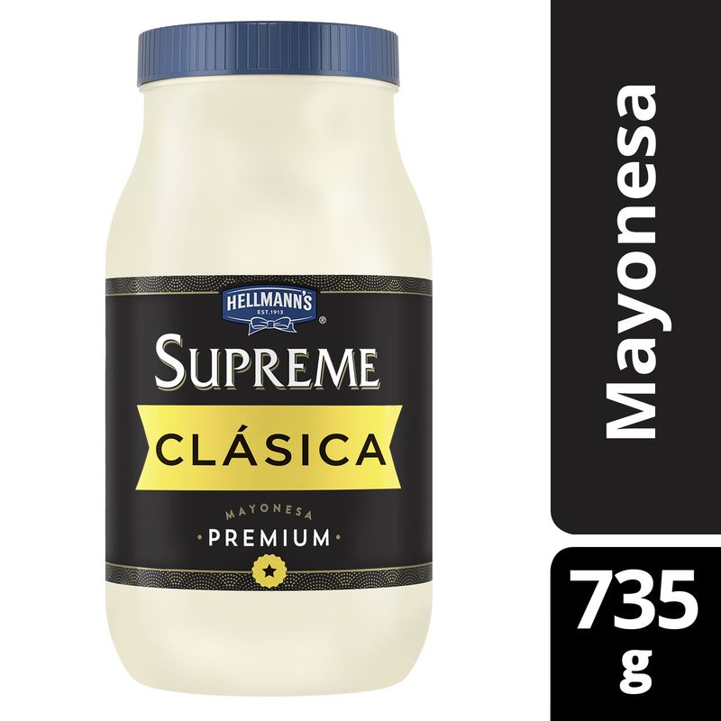 HELLMANN'S - Mayonesa Hellmanns Supreme Clásica Frasco 735 g