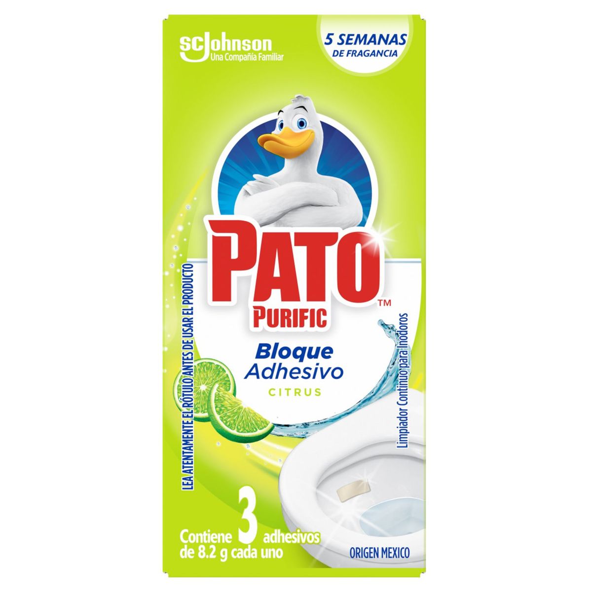 PATO PURIFIC - Limpiador Adhesivo para Inodoros Pato Citrus 24.6 g