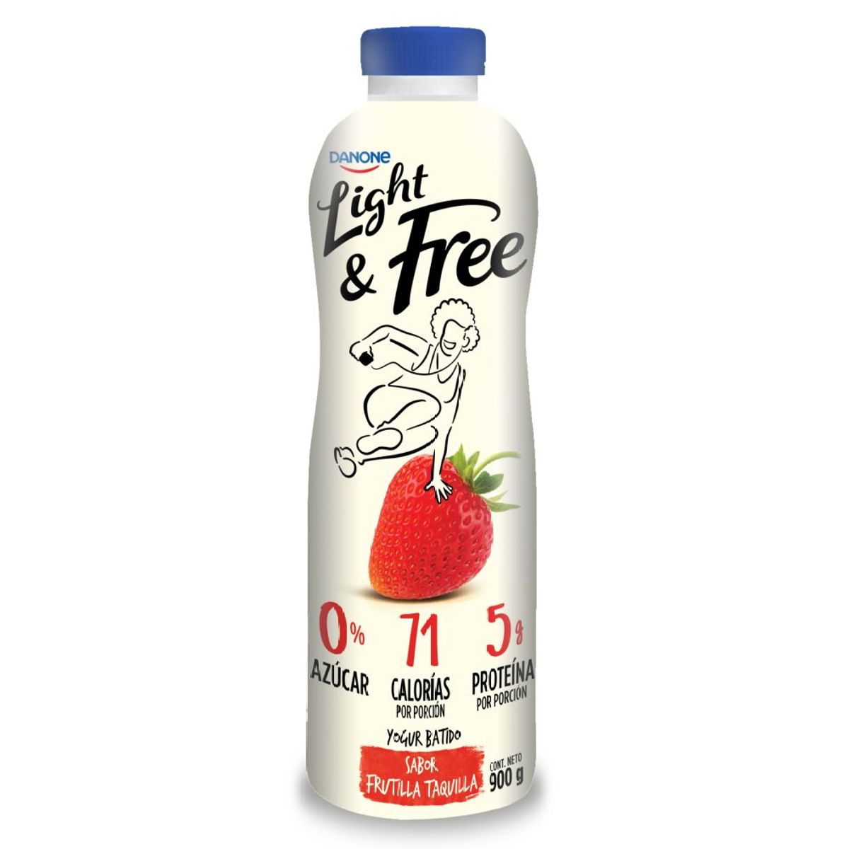 DANONE - Yogur Frutilla  Light Botella