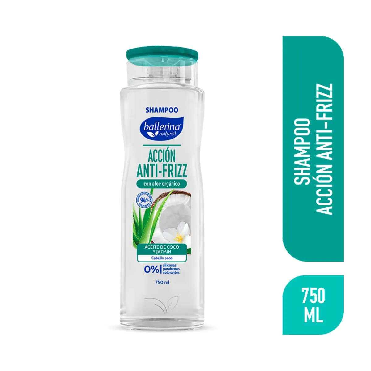 BALLERINA - Shampoo Anti Frizz Coco y Jazmín Ballerina 750 ml