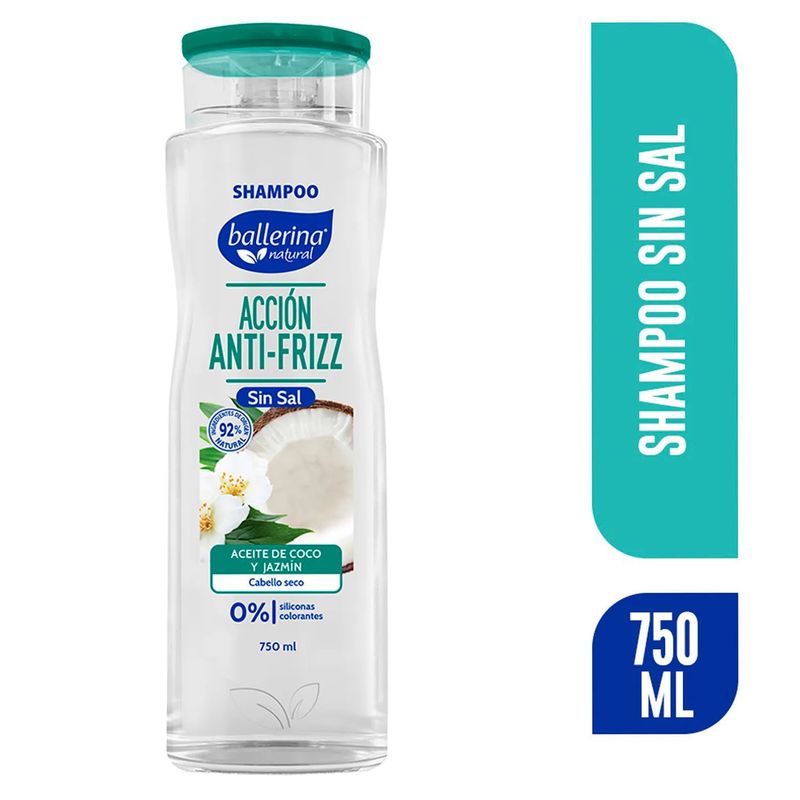 BALLERINA - Shampoo Anti Frizz Coco y Jazmín Ballerina 750 ml