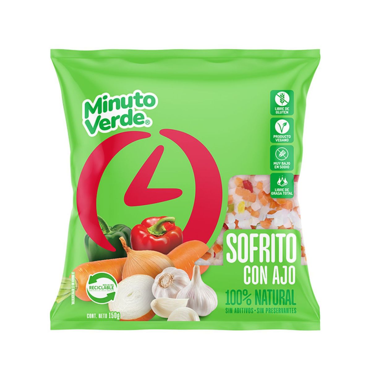 MINUTO VERDE - Sofrito con Ajo Congelado Minuto Verde 150 g