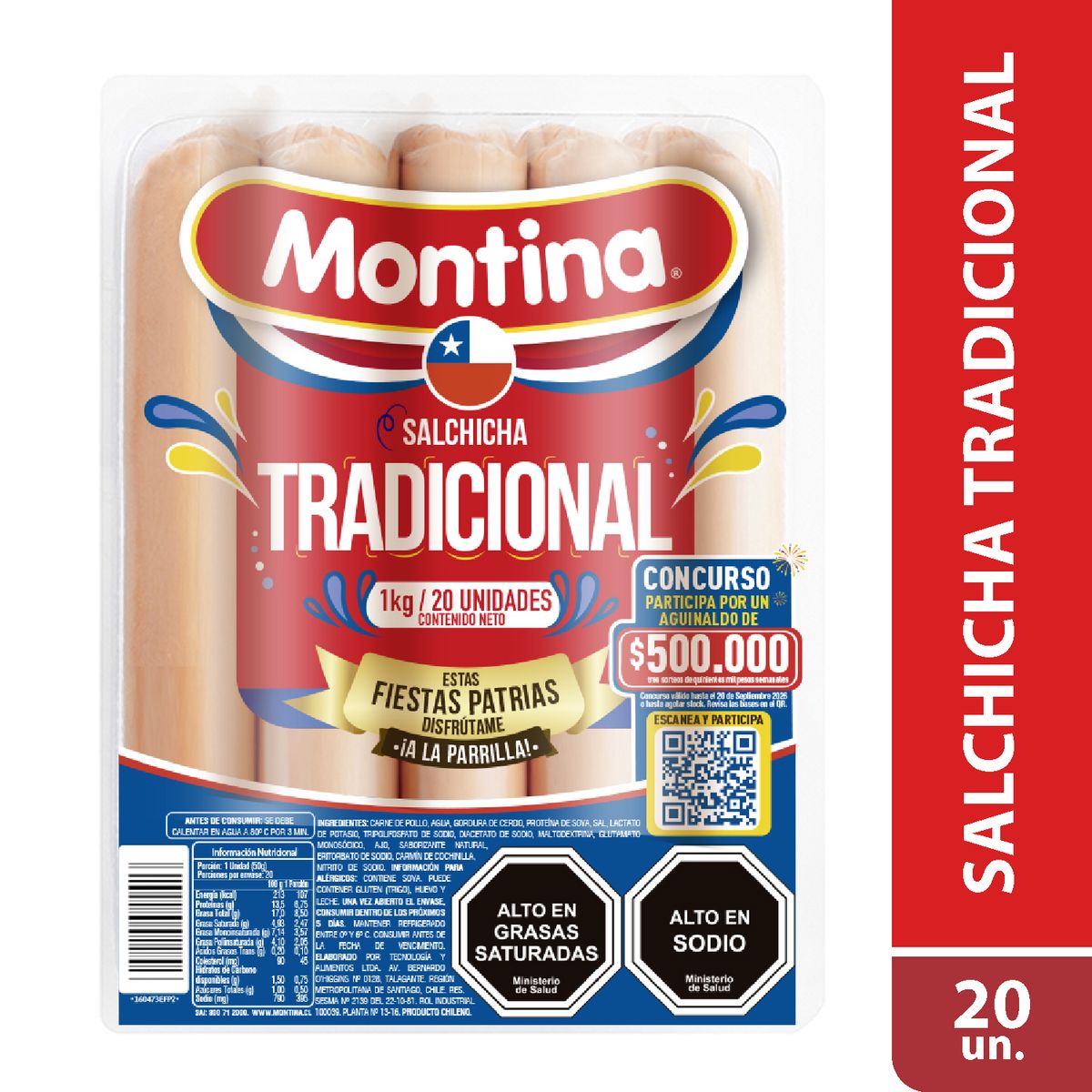 MONTINA - Salchichas Tradicionales Montina 20 Un