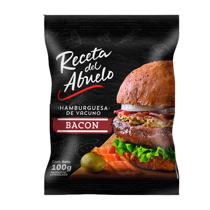 RECETA DEL ABUELO - Hamburguesa de Vacuno Sabor Bacon Receta del Abuelo 100 g