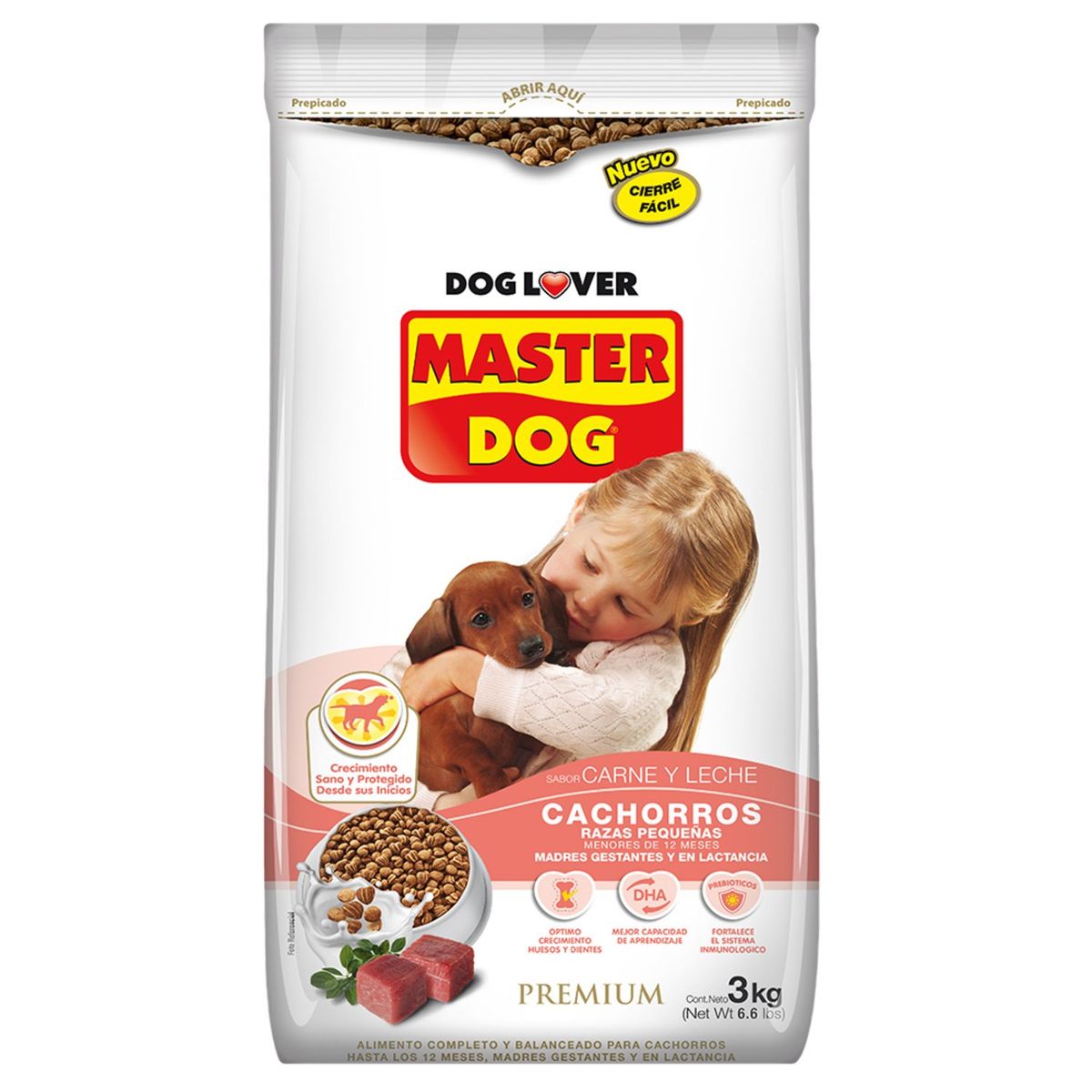 MASTER DOG - Alimento Seco para Perro Cachorro Sabor Carne 3 Kg
