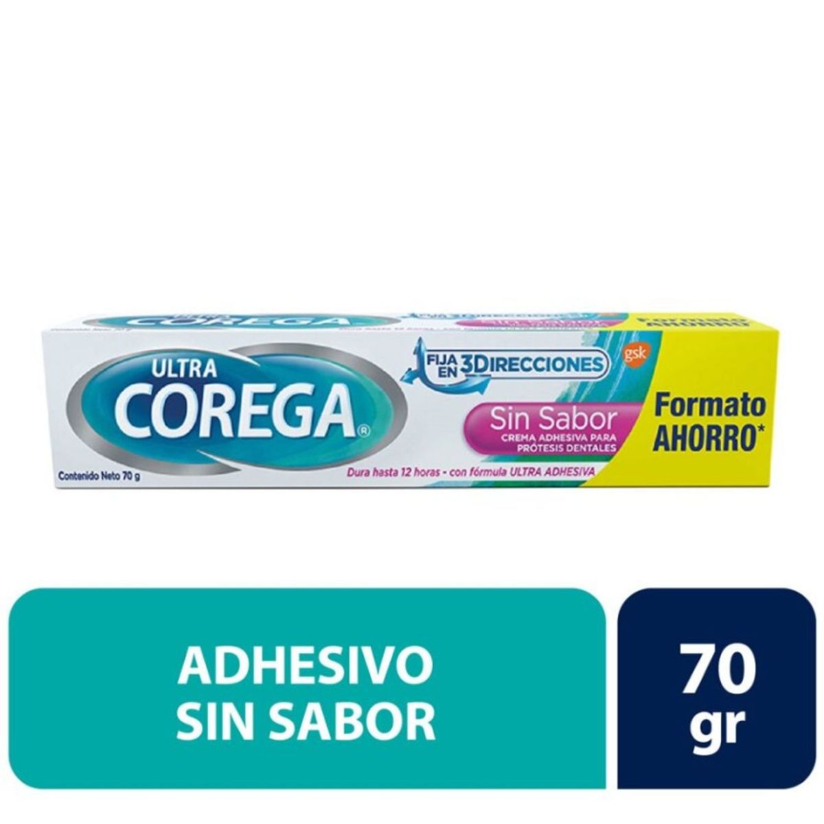 COREGA - Adhesivo Prótesis Dental Corega Sin Sabor 70 g