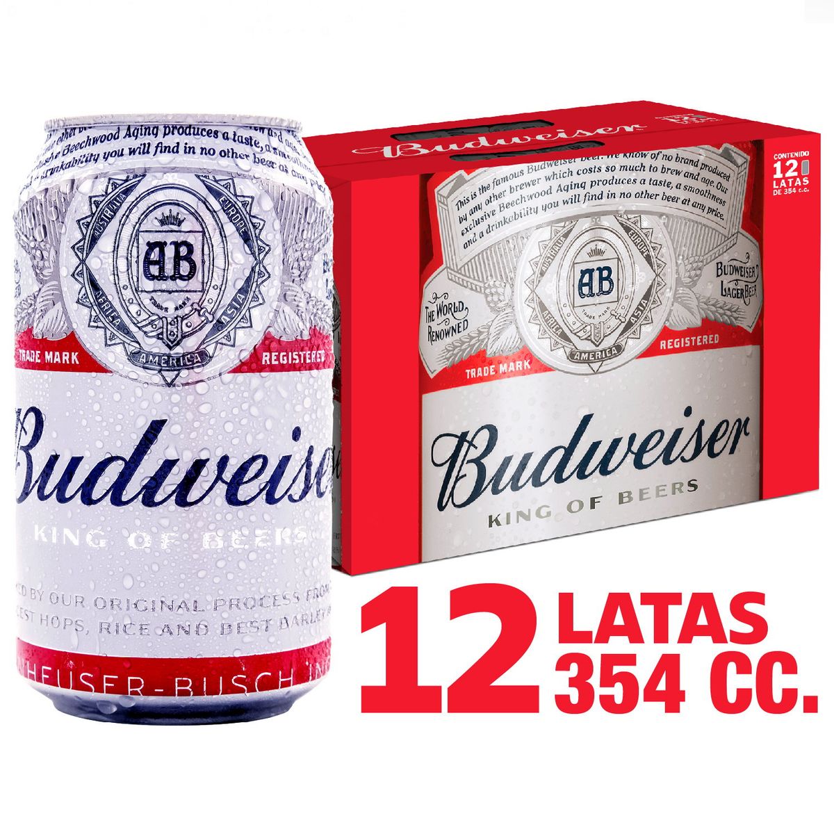 BUDWEISER - CERVEZA BUDWEISER 12 PK LATA 354 CC