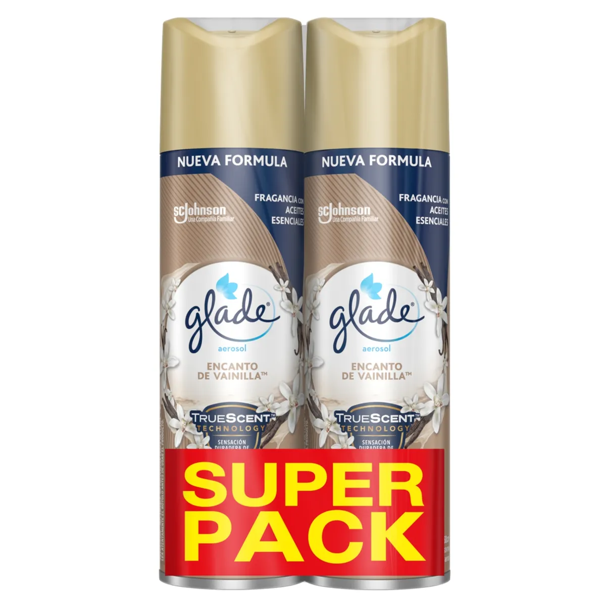 GLADE - Pack Desodorantes Ambientales Glade Vainilla Aerosol 2 x 360 ml