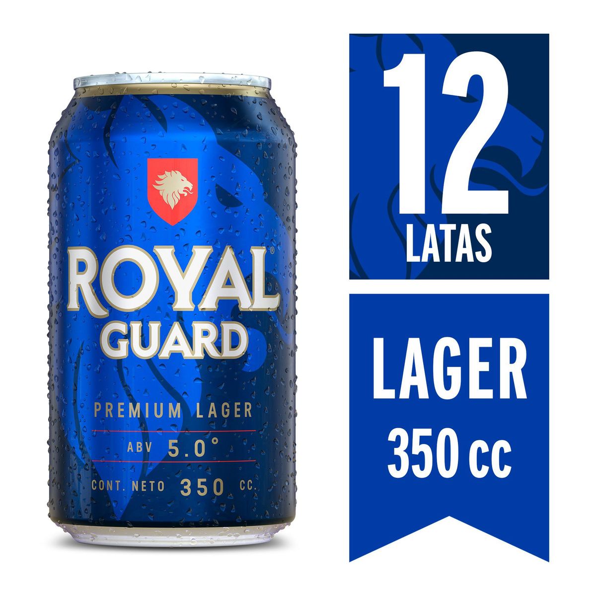 ROYAL GUARD - Pack Cerveza Royal Guard Premium Lager Lata 5° 12 x 350 cc