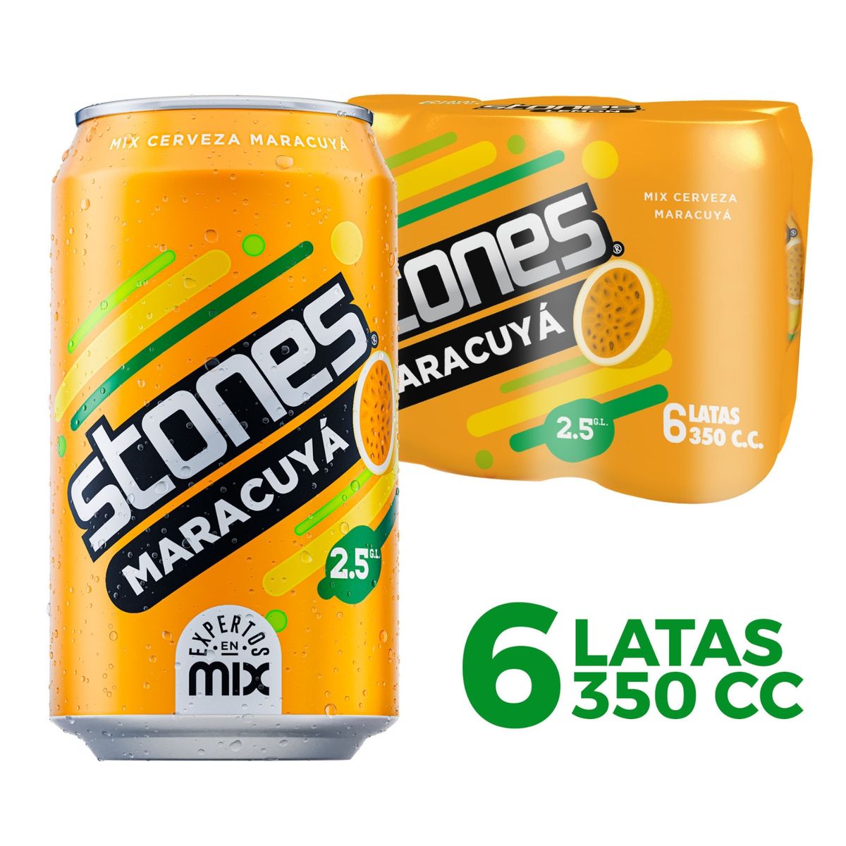 STONES - Pack Cerveza Stones Maracuyá 2.5° 6 x 350 ml
