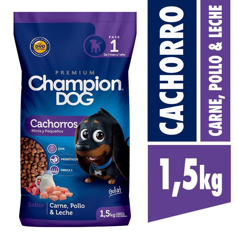 CHAMPION DOG - Alimento para perro  1.5 kg raza pequeña