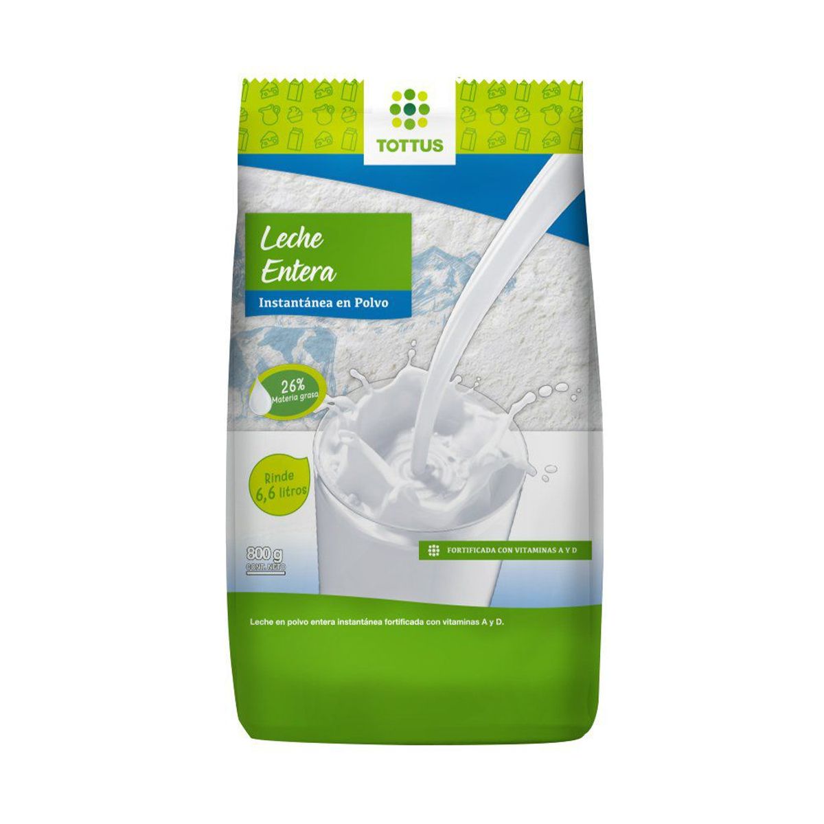TOTTUS - Leche Instantánea en Polvo Tottus 800 g