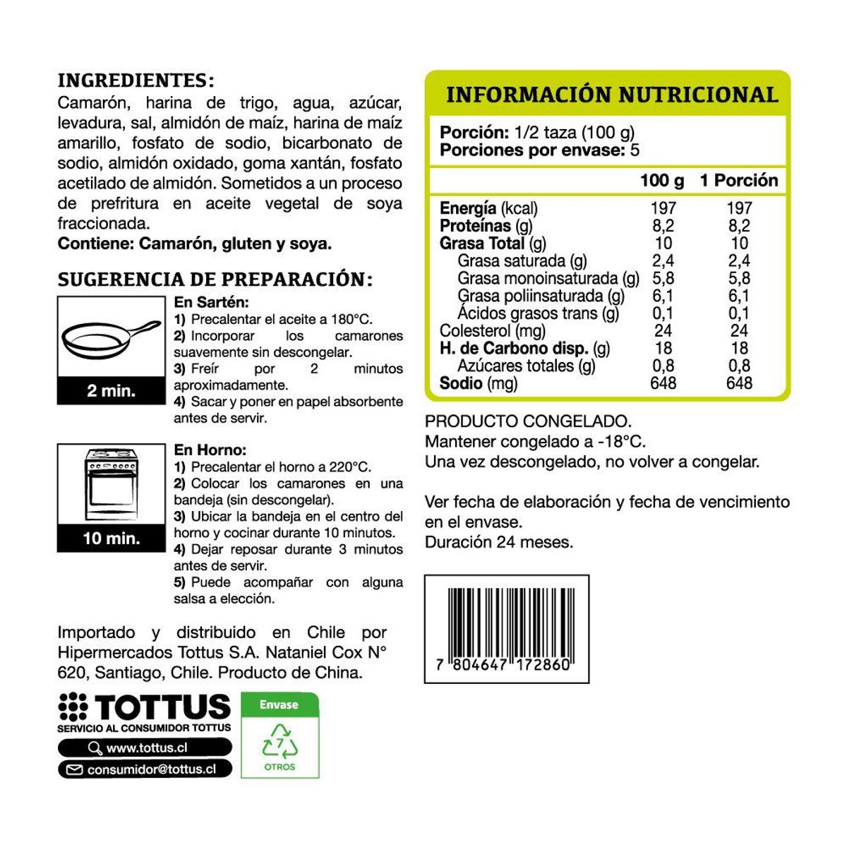 TOTTUS - Camarón Mediano Crocante Apanado Tottus 500 g