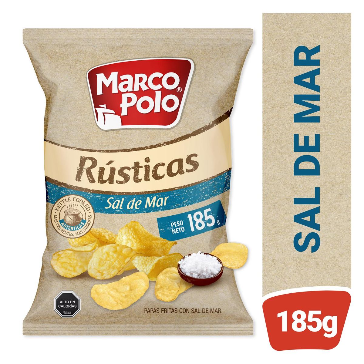 MARCO POLO - Papas Fritas Rústicas Sal de Mar Marco Polo 185 g