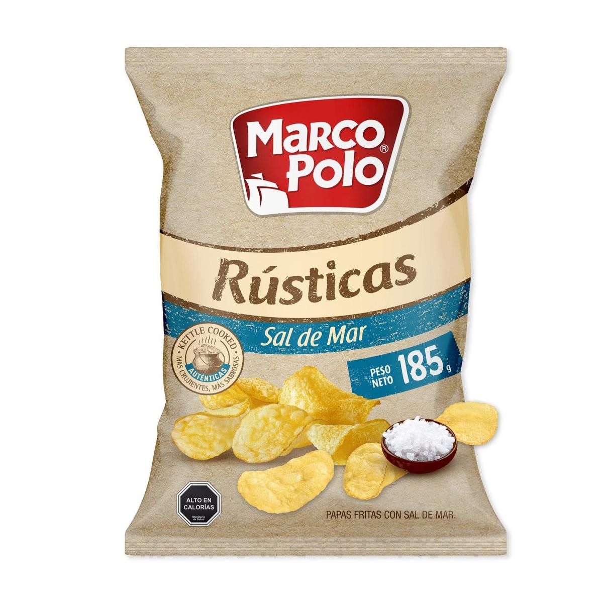 MARCO POLO - Papas Fritas Rústicas Sal de Mar Marco Polo 185 g