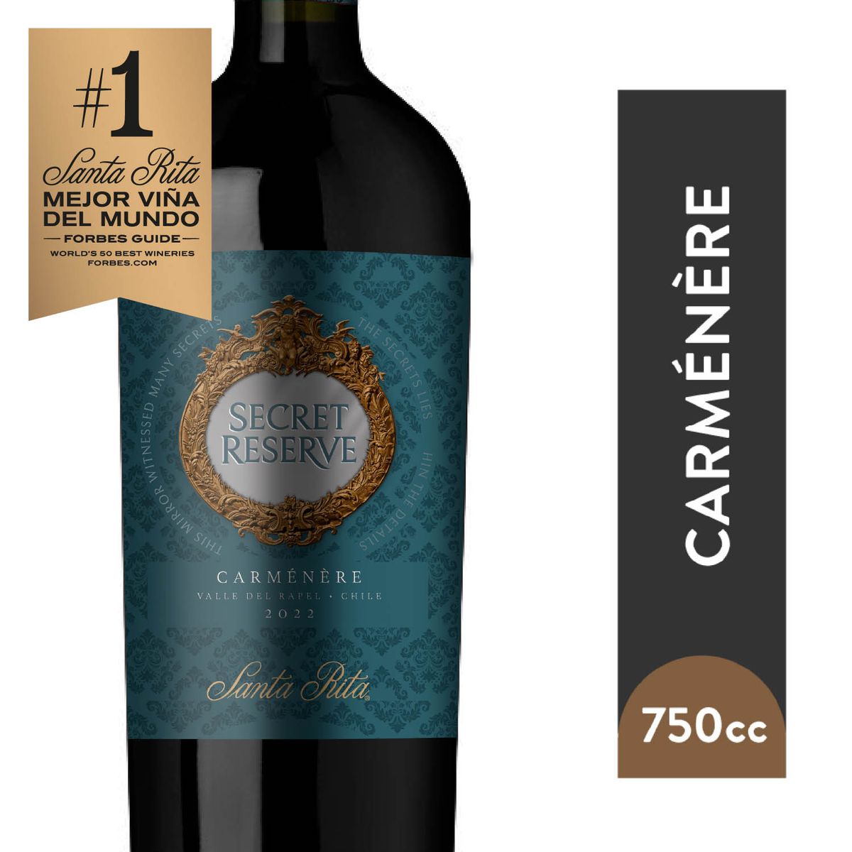 SECRET RESERVE - Vino Tinto Carmenere Secret Reserve Reserva 15° 750 cc