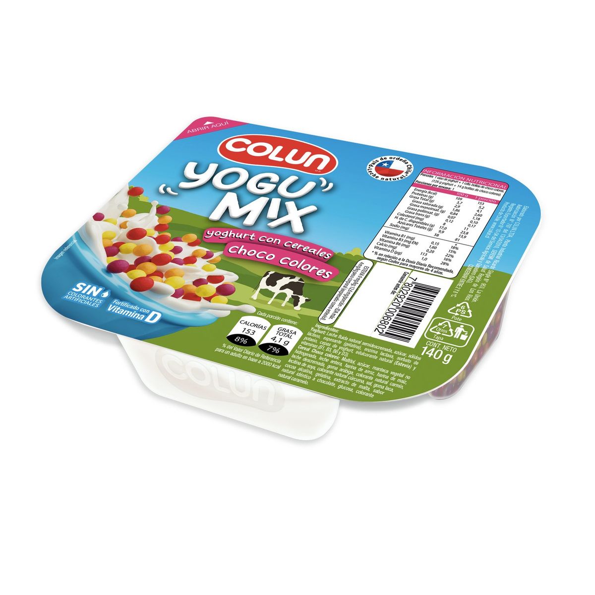 COLUN - Yoghurt Yogumix Sabor Natural con Cereal Choco Colores