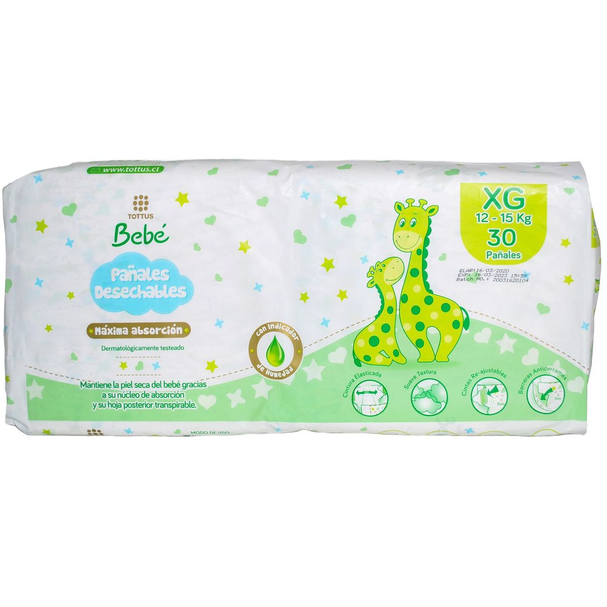 TOTTUS - Pañales Desechables Talla XG