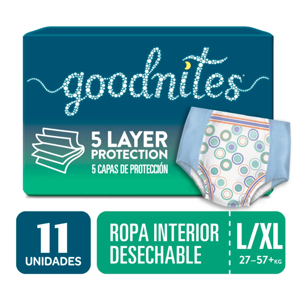 HUGGIES - Ropa Interior Desechable Goodnites Unisex Talla L 11 Un