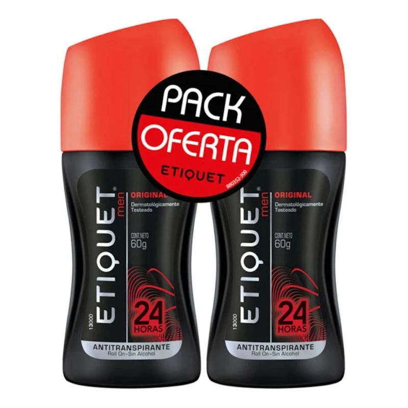 ETIQUET - Pack Desodorante Roll On Etiquet Hombre Original 2 x 60 g