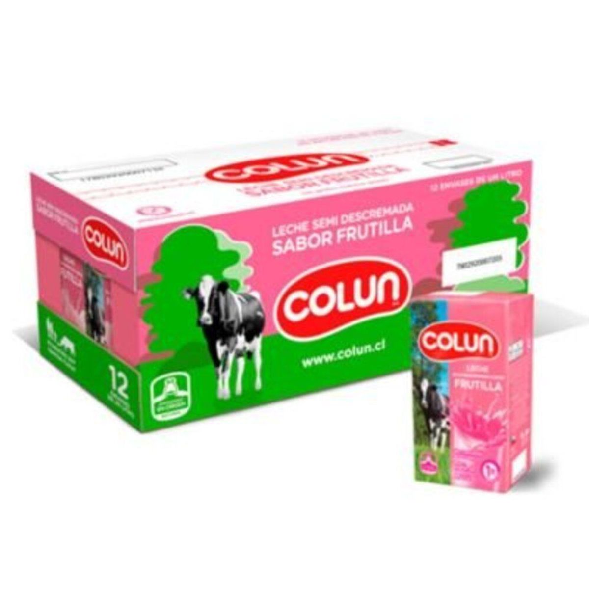 COLUN - Pack Leche Semidescremada Sabor Frutilla