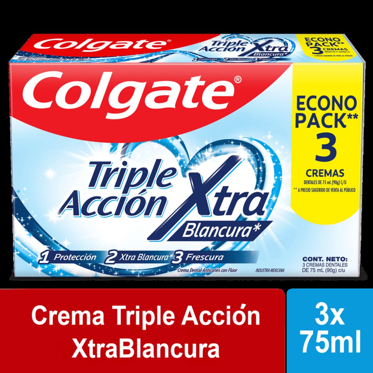 COLGATE - Pasta de Dientes Triple Acción Extra Blanco