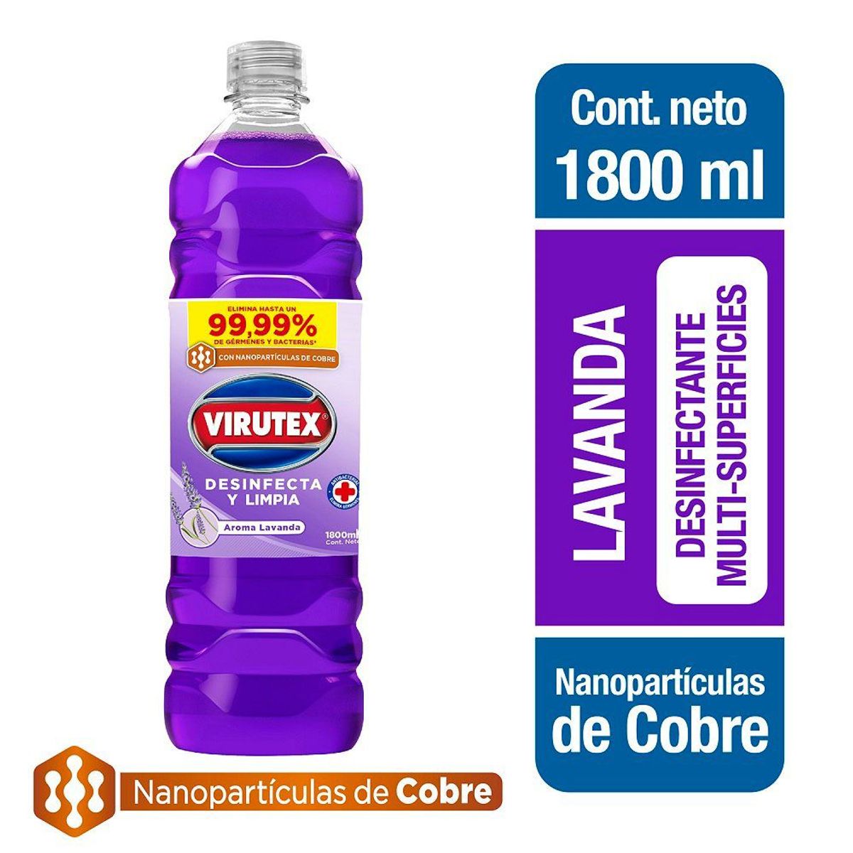 VIRUTEX - Limpiador Pisos Desinfección Lavanda