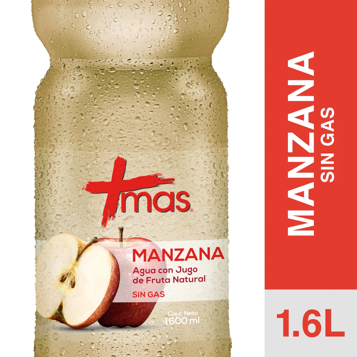MAS - Agua Sabor Manzana Sin Gas Mas 1.6 L