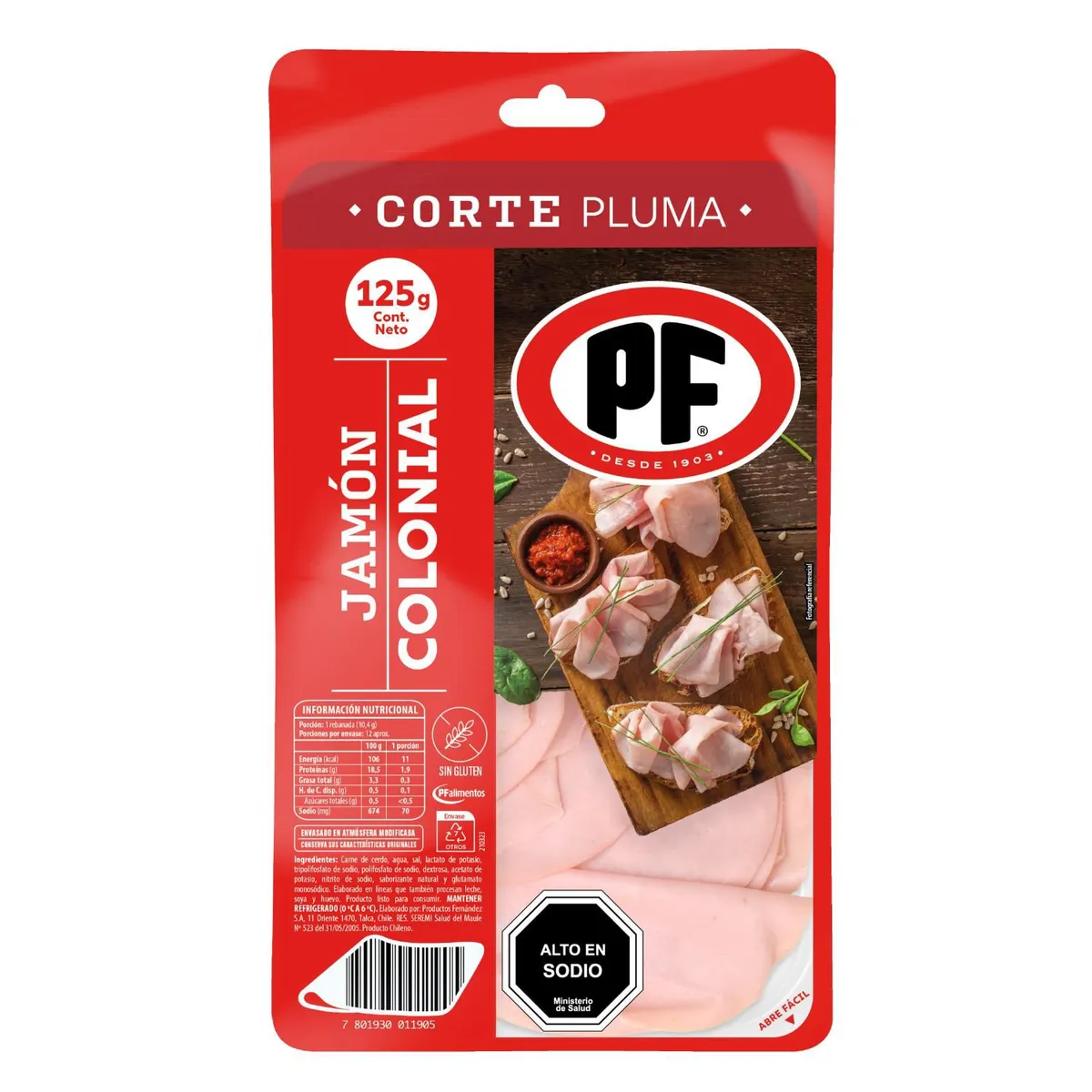 PF - Jamón Colonial Corte Pluma PF 125 g