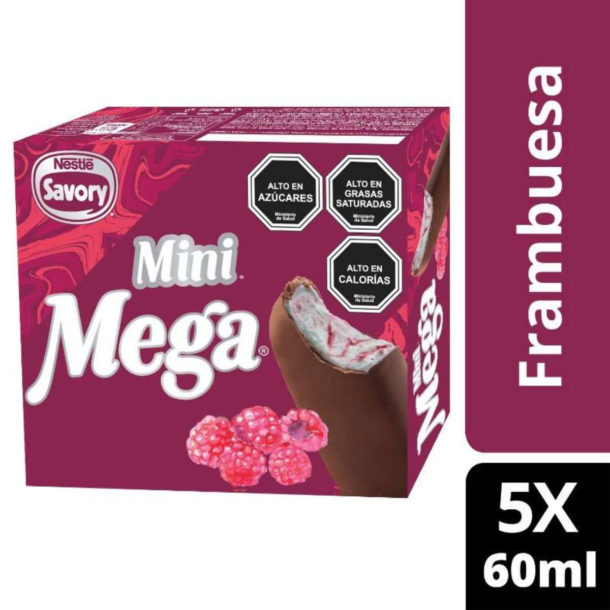MEGA - MEGA FRAMBUESA PALETA MINI SAVORY 5 UN.