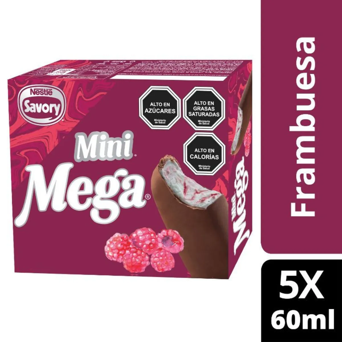 MEGA - MEGA FRAMBUESA PALETA MINI SAVORY 5 UN.