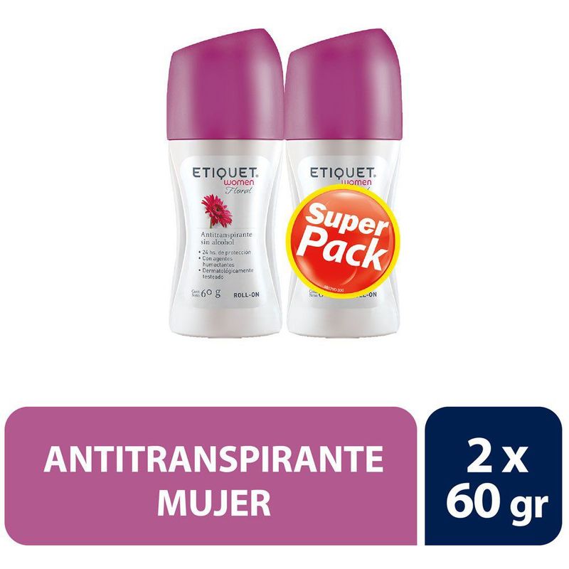 ETIQUET - Pack Desodorante Roll On Etiquet Mujer Floral 2 x 60 g