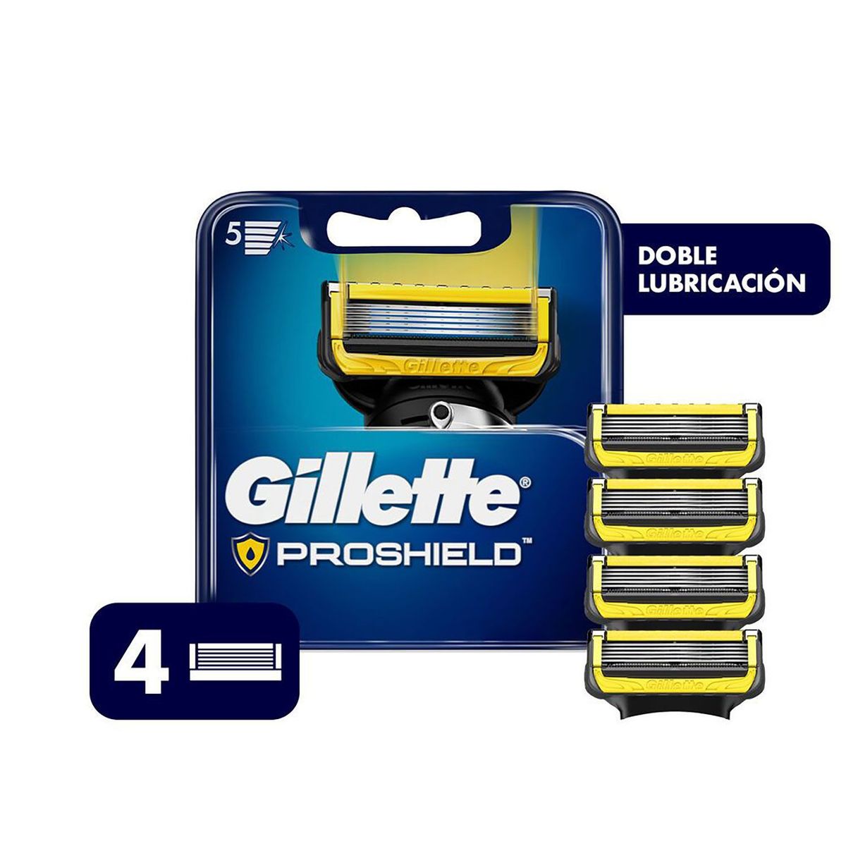 GILLETTE - Cartuchos Para Afeitar Fusion5 Proshield