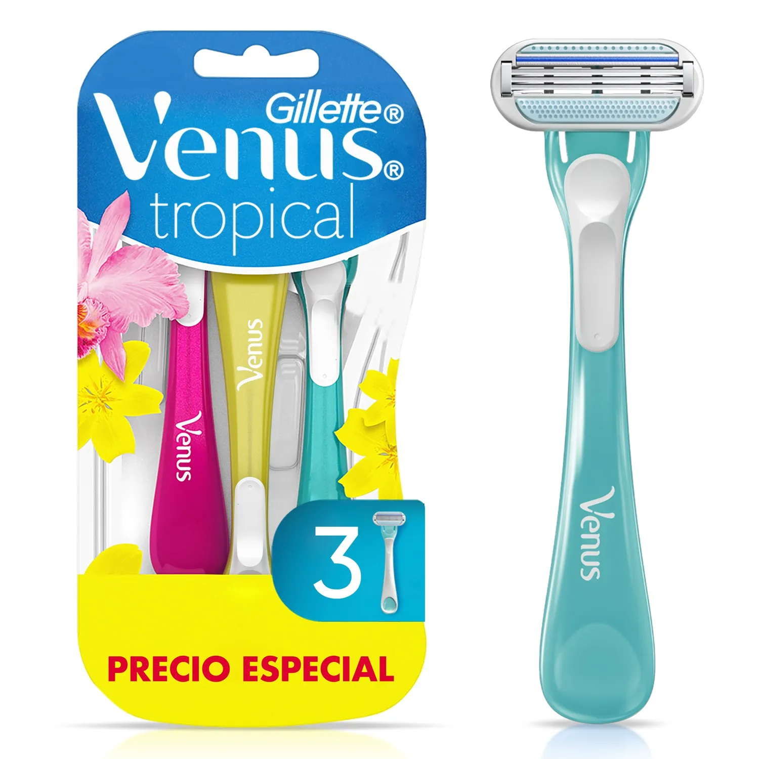 Máquina Afeitar Mujer Gillette Venus Extra Suave 3 un | Tottus Chile